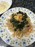 511. Spaghetti integrales con tomillo y langostinos (principal pasta)