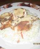 Pescado asado, con salsa bechamel