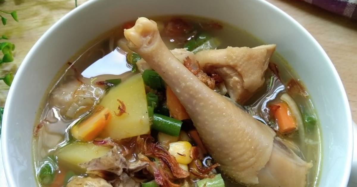 Resep Sop Ayam Kampung Sayuran Campur Oleh Mak Win Cookpad