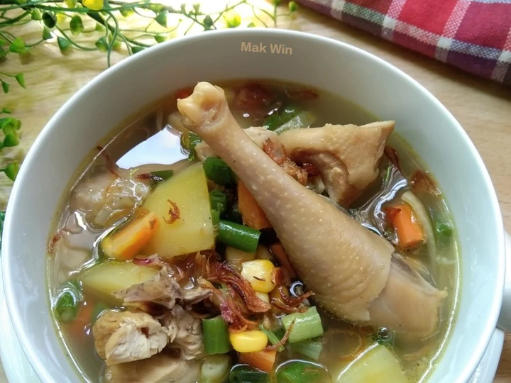 Langkah Mudah untuk Membuat Resep Sop ayam kampung sayuran campur yang Sempurna Anti Ribet, Lezat