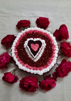 A picture of Red velvet cake eggless.