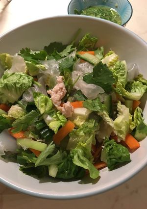 รูปของ ยำก๋วยเตี๋ยวลุยสวนไก่สับ (แบบขี้เกียจและสุขภาพดี)