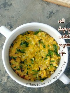 Foto resep Mpasi 7 m Oat daging sapi wortel bayam keju