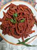 Homemade Aata Noodles with Beetroot