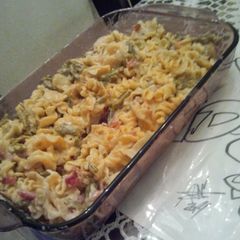 A picture of Bacon cheese pasta.