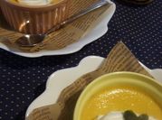 A picture of creamy flan