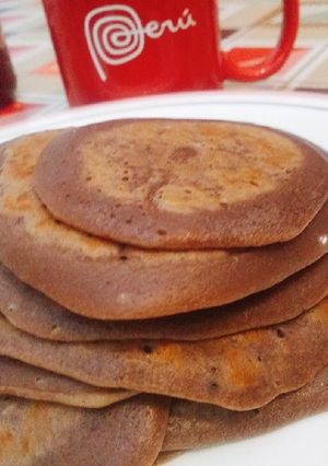 Una foto de Pancackes con chocolate negro
