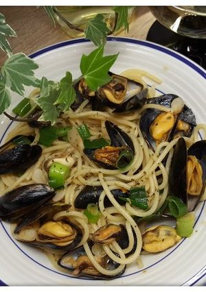 Hình của món Pasta vẹm xanh.