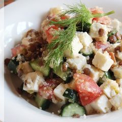 A picture of Mediterranean Quinoa & Lentil Salad.