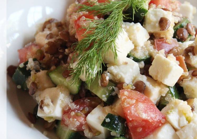 Recipe of Any-night-of-the-week Mediterranean Quinoa &amp; Lentil Salad