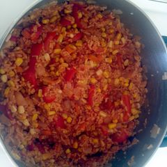 A picture of Red Pepper and Tomato Rice.