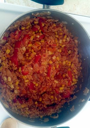 A picture of Red Pepper and Tomato Rice.