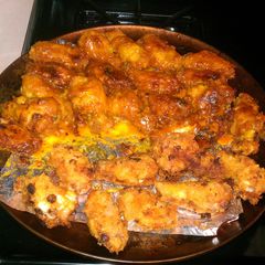 A picture of breaded honey gold wings.
