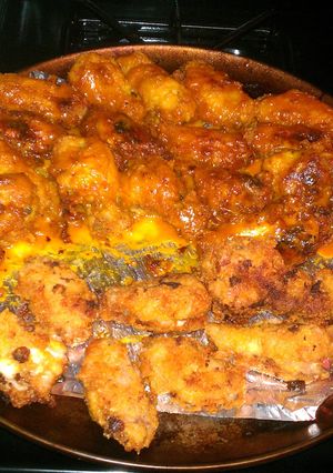 A picture of breaded honey gold wings.