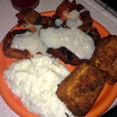 A picture of fried corn on the cob.
