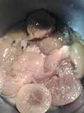 Sweet pickled peaches