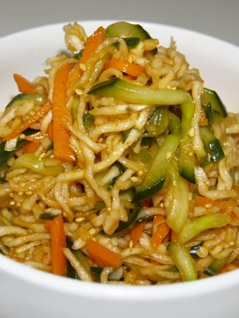 Easy Steps to Make Recipe Spicy Korean Style Dried Shredded Daikon Salad that is So Delicious, Delicious}