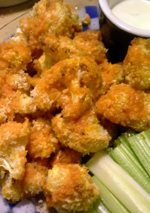A picture of Buffalo Cauliflower Bites.