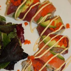 A picture of For Parties and Celebrations: Rainbow Roll Sushi.