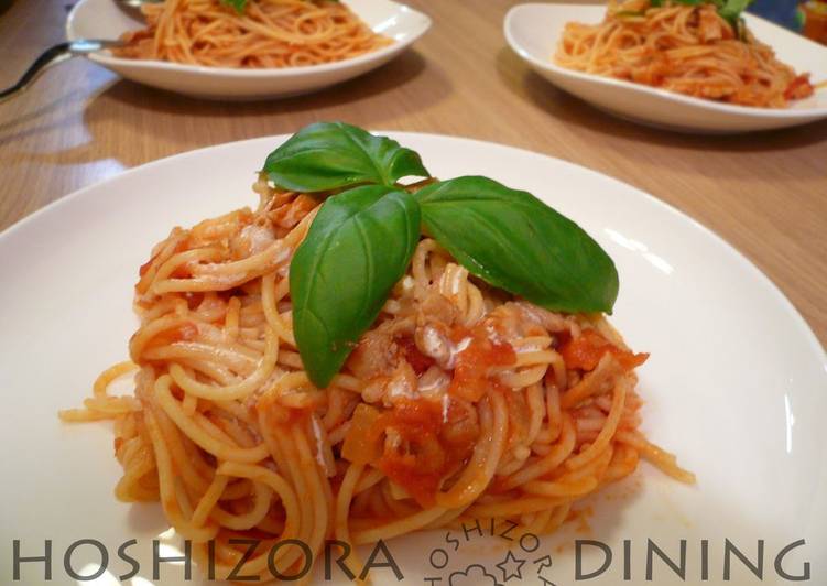 Recipe of Favorite Pork Belly and Tomato Cream Pasta