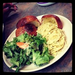 A picture of Creamy Pesto Angel Hair Pasta.