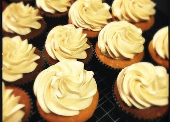 Unique Cuisine White Chocolate Cupcake with Peanut Butter frosting Delicious Nutritious
