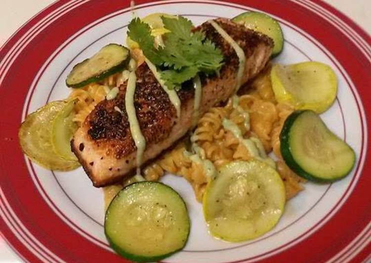 Spicy-Sweet Salmon With Avocado Sauce