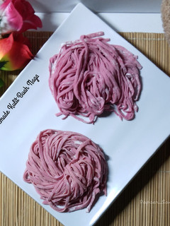 Foto resep Mie Kulit Buah Naga Tanpa Telur|Eggless Homemade Noodles