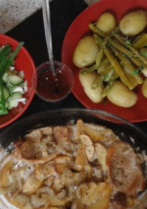 A picture of My Pork and Apple Bake.