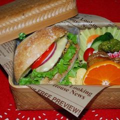 A picture of Sasebo Burger Bento Box.