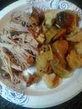 Roasted Apples Figs Pork and Cauliflower