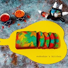 A picture of Semolina Rainbow Cake.