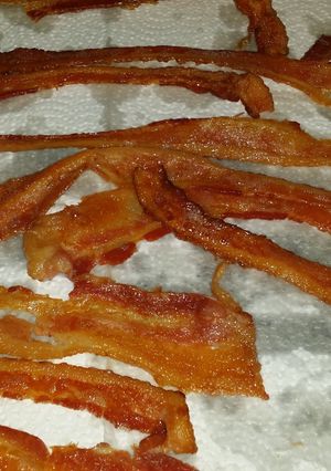 A picture of Baked bacon.