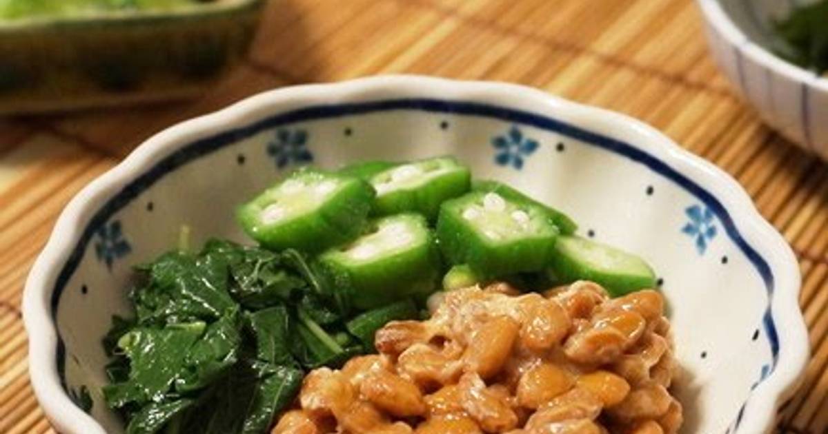 For Summer Fatigue Natto with Mulūkhīya and Okra Recipe by cookpad