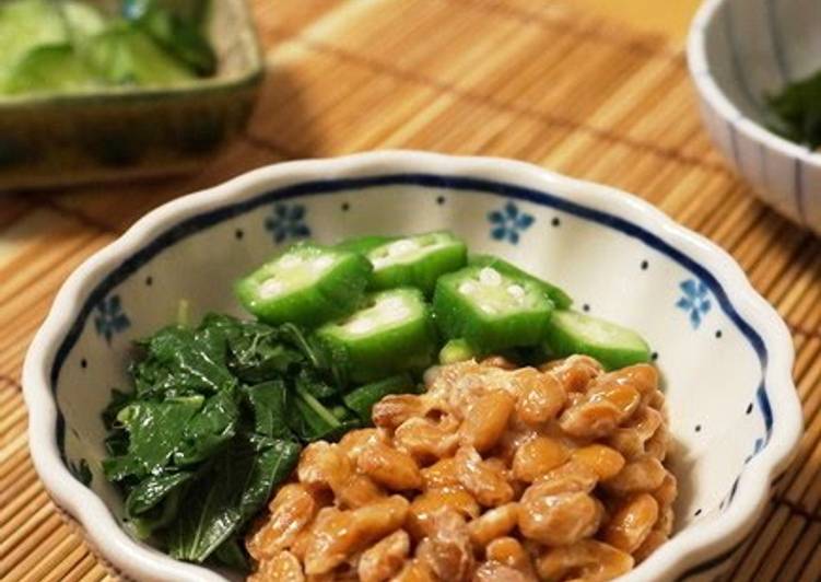 Easiest Way to Prepare Award-winning For Summer Fatigue Natto with Mulūkhīya and Okra
