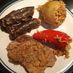 A picture of Stuffed grape leaves.