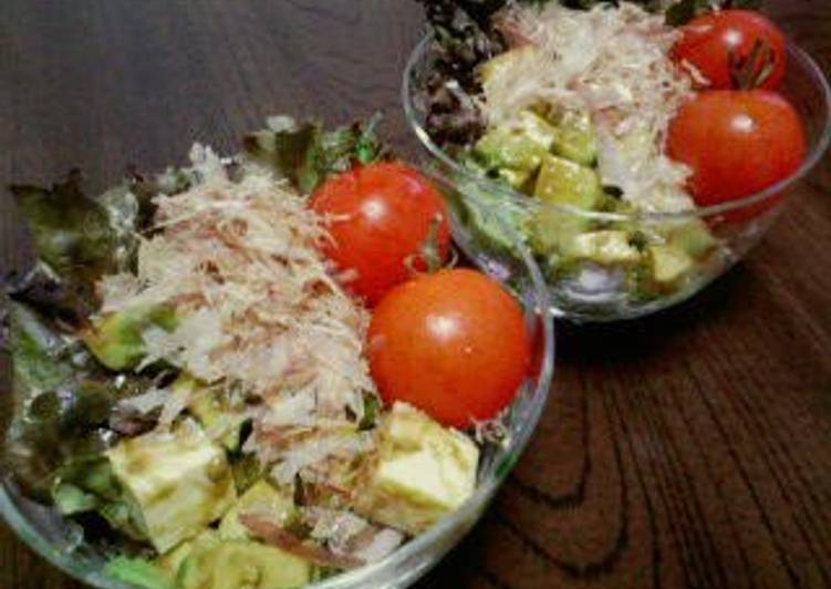 Steps to Make Homemade Avocado and Cheese Salad with Wasabi Soy Sauce