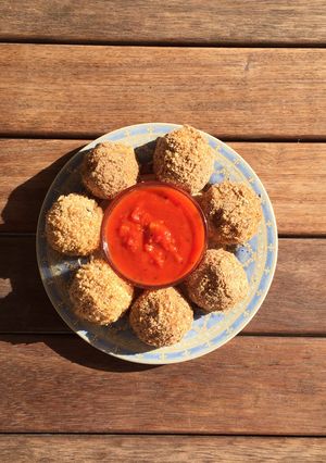 A picture of Baked Arancini.