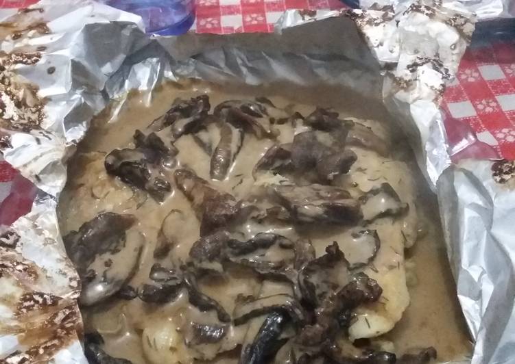 Easiest Way to Make Super Quick Homemade Filet of Fish Papillote with Pine Mushroom Sauce