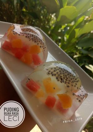 Foto resep Puding Buah Rasa Leci