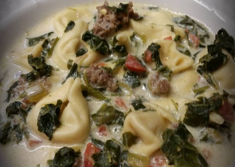 Easiest Way to Make Homemade Spinich sausage tortellini soup