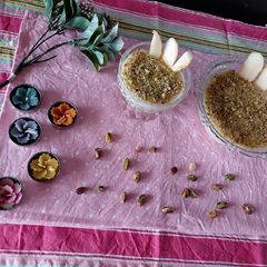 A picture of Apple kheer/ very tasty and yammy and delicious dessert.