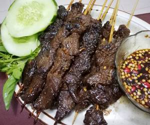 Resep mudah Sate Maranggi Daging Sapi (panggang teflon) Mantul Banget