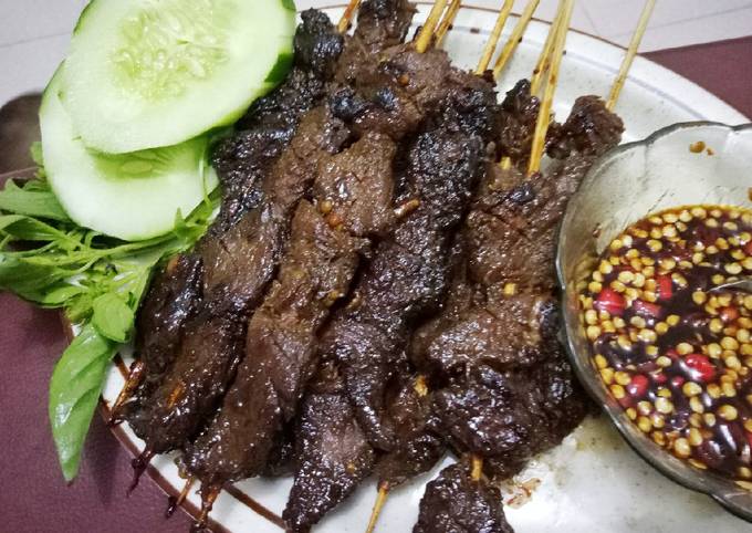 Sate Maranggi Daging Sapi (panggang teflon)