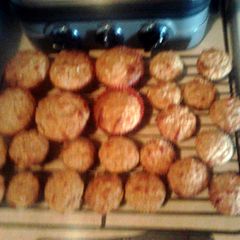 A picture of apple and cheddar oatmeal muffins.
