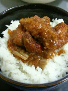 A picture of Fried Chicken with Teriyaki Sauce.