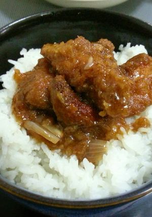 A picture of Fried Chicken with Teriyaki Sauce.