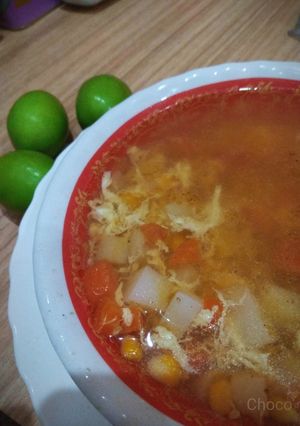 Foto resep Sup wortel kentang jagung telur