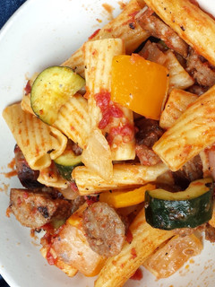 A picture of Sausage and Veggie Rigatoni.