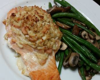 Easy Fast Cooking Stuffed Salmon w Crab and Shrimp Delicious